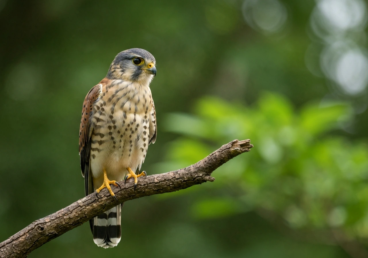 Mauritius kestrel perched in natural habitat with crisp feathers, highlighting it as Mauritius’s national bird.