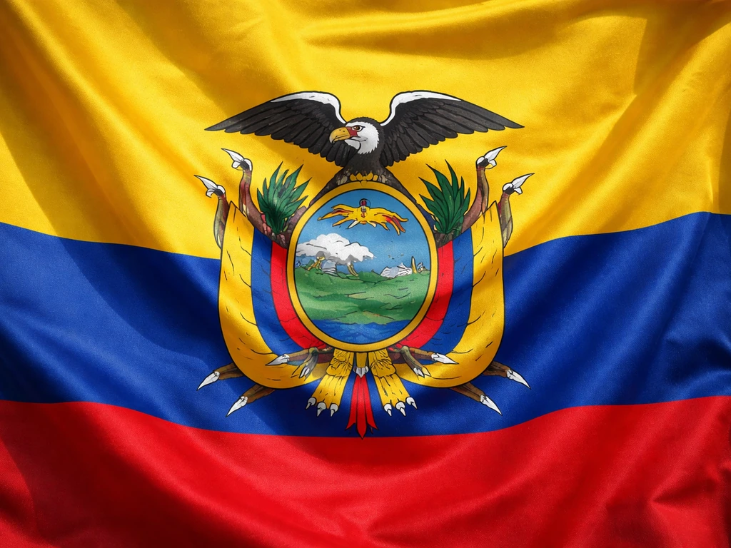 Close-up of a national flag with a sharp bird emblem, clearly visible for country-symbol identification