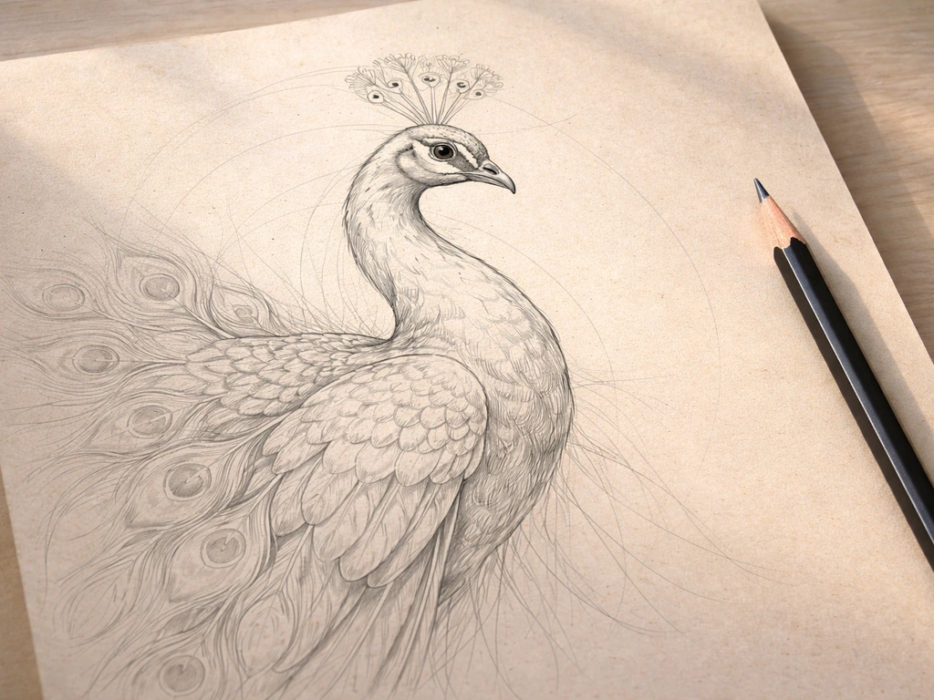How to Draw a National Bird Step by Step for Beginners